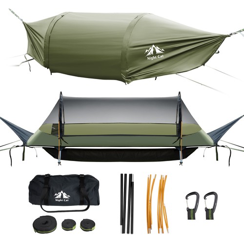 Night cat camping - cat,